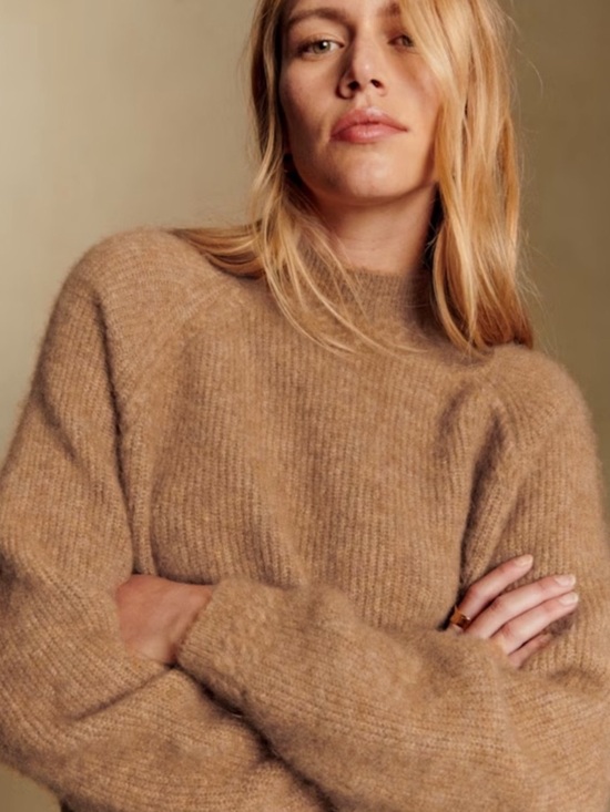 Sezane Sweaters - Sezane Otis Jumper in Camel Baby Alpaca Blend Knit Sweater